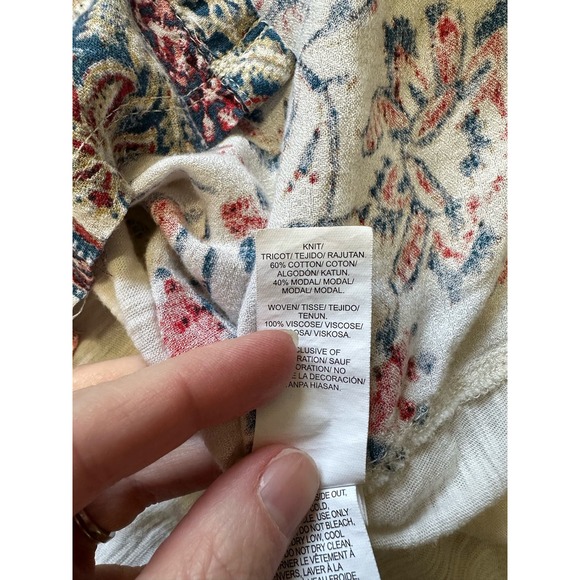 Lucky Brand Floral Print Button Front Bohemian Tank, Size S - Picture 5 of 7